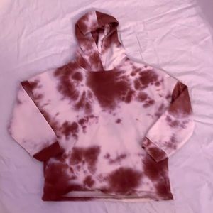 This is a tie dye pullover hoodie for girls